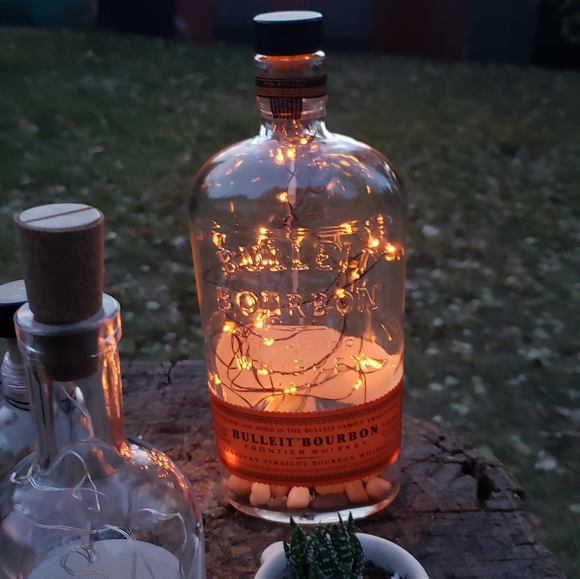 Orange String Light Bullet Burbon Bottle Luminaire - Picture 4 of 6